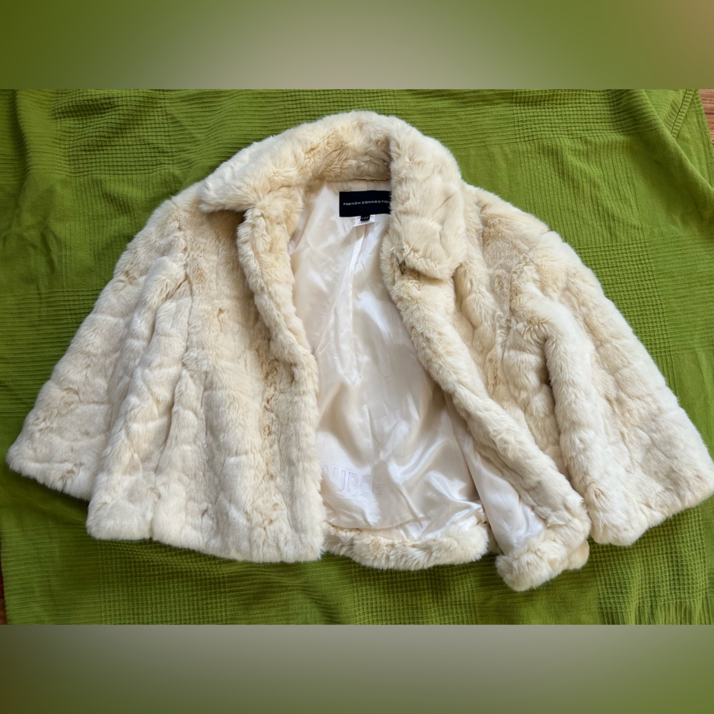 French Connection Faux Fur Swing Coat